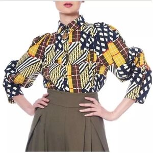 Rare Gracia, Leg of Mutton Sleeve  Blouse- thick quality fabric, 100% Poly Nwot